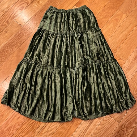 Vintage Other Destination deep sage green maxi skirt - Picture 1 of 5